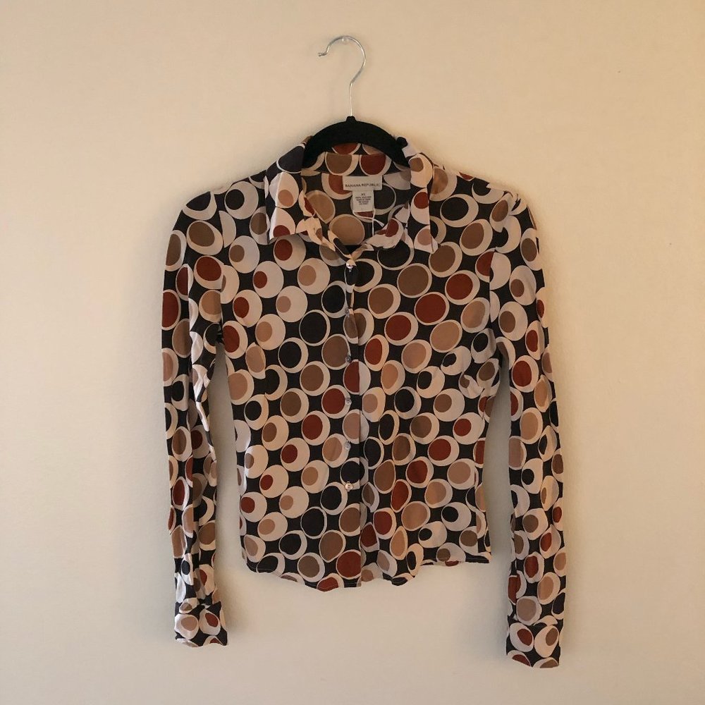 100% Silk Fall 2001 Banana Republic Button Down - Picture 1 of 7